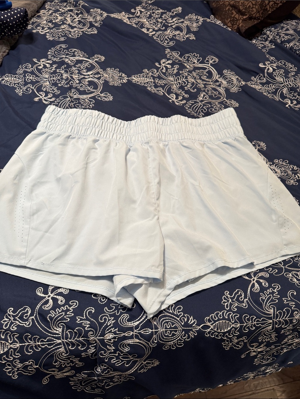 Asics Light Blue Women’s Athletic Shorts with Elastic Waistband